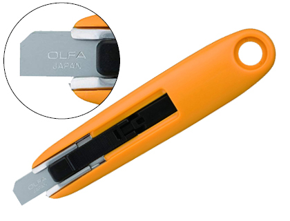 CUTER OLFA MINI PLASTICO CUCHILLA ANCHA 12,5 MM RETRACTIL APTO PARA ZURDOS