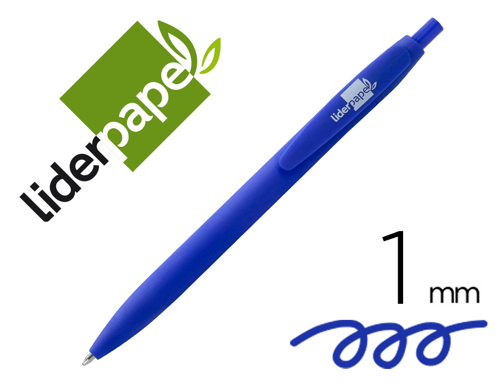 BOLIGRAFO LIDERPAPEL SOFT TOUCH RETRACTIL 1 MM TINTA AZUL