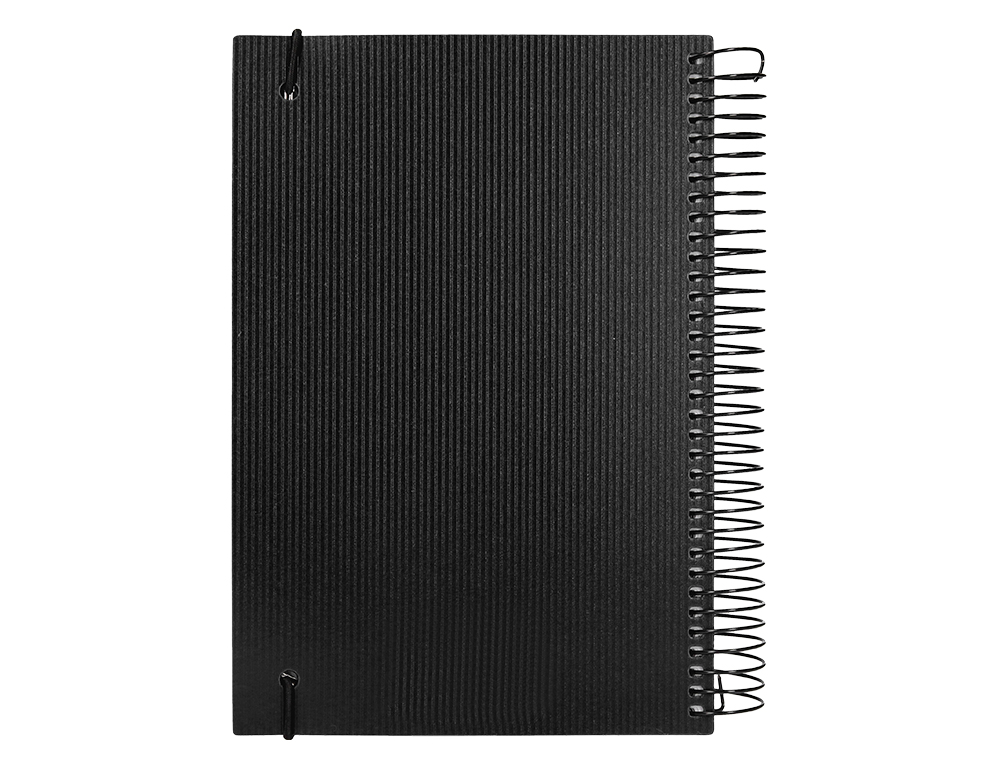 AGENDA ESPIRAL LIDERPAPEL OLBIA 15X21 CM 2024 DIA PAGINA TAPA POLIPROPILENO METALIZADO NEGRO PAPEL 60 GR