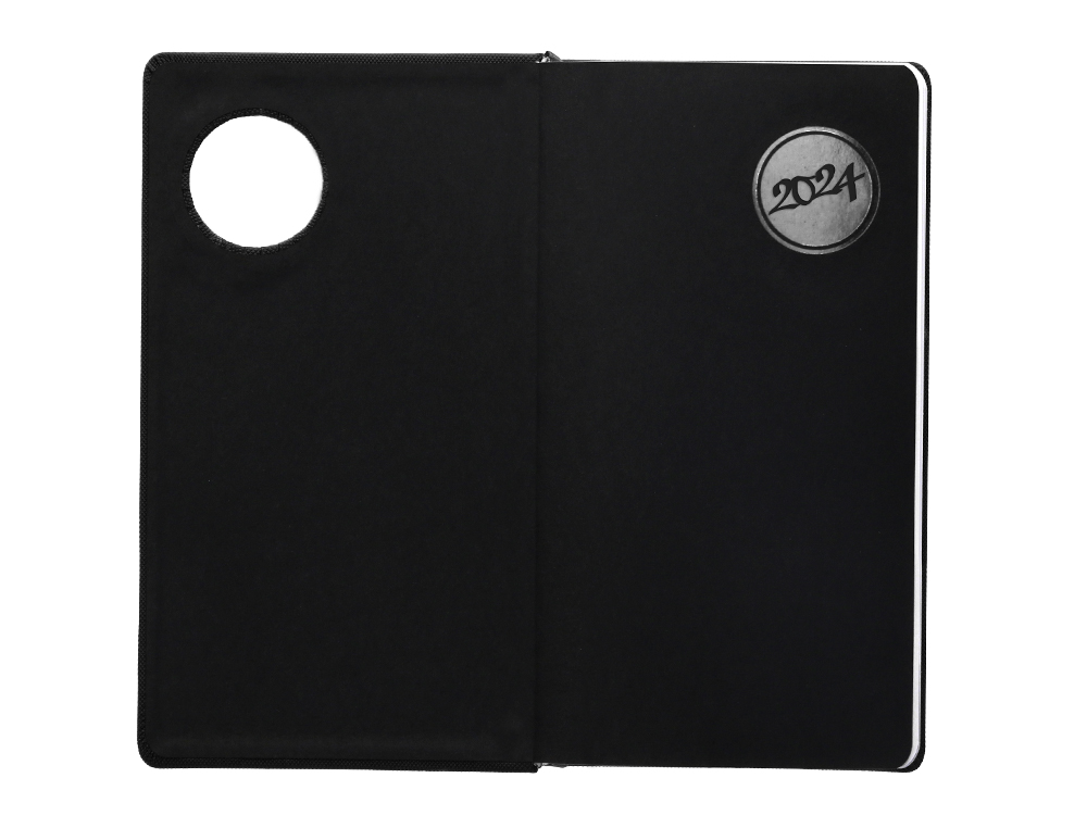 AGENDA ENCUADERNADA LIDERPAPEL KILKIS 8X15 CM 2024 SEMANA VISTA COLOR NEGRO PAPEL 70 GR