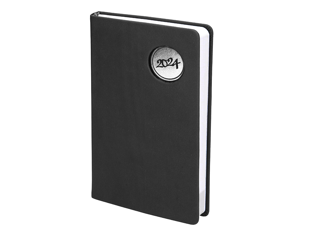 AGENDA ENCUADERNADA LIDERPAPEL KILKIS 8X15 CM 2024 SEMANA VISTA COLOR NEGRO PAPEL 70 GR