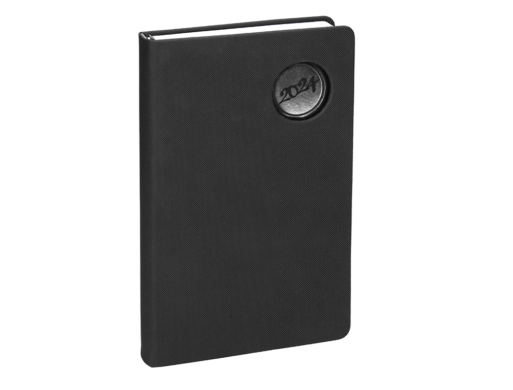 AGENDA ENCUADERNADA LIDERPAPEL KILKIS 8X15 CM 2024 SEMANA VISTA COLOR NEGRO PAPEL 70 GR