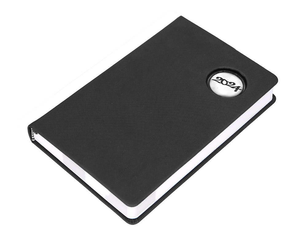AGENDA ENCUADERNADA LIDERPAPEL KILKIS 8X15 CM 2024 SEMANA VISTA COLOR NEGRO PAPEL 70 GR