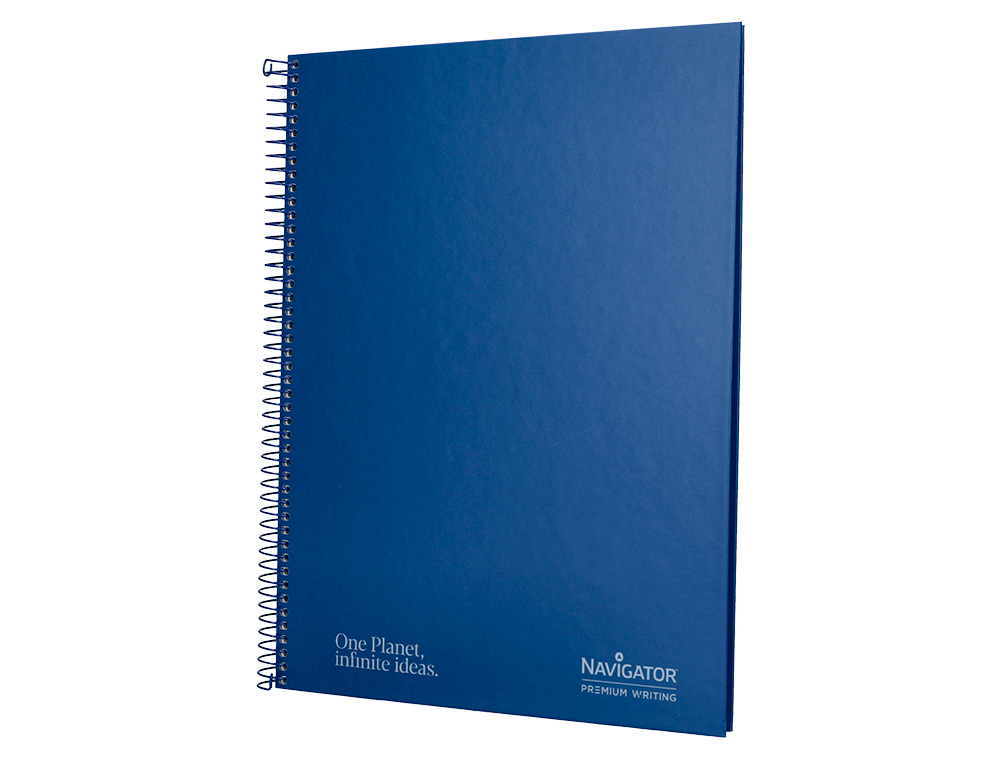 CUADERNO ESPIRAL NAVIGATOR A4 TAPA DURA 80H 80GR HORIZONTAL CON MARGEN AZUL MARINO