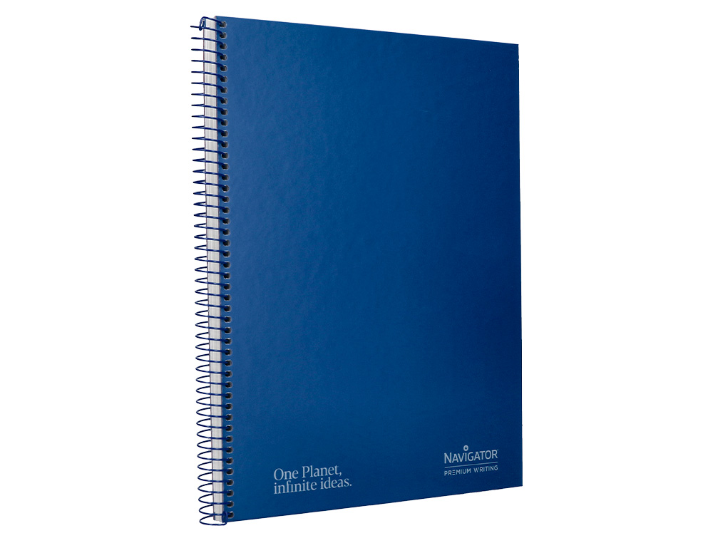 CUADERNO ESPIRAL NAVIGATOR A4 TAPA DURA 80H 80GR HORIZONTAL CON MARGEN AZUL MARINO