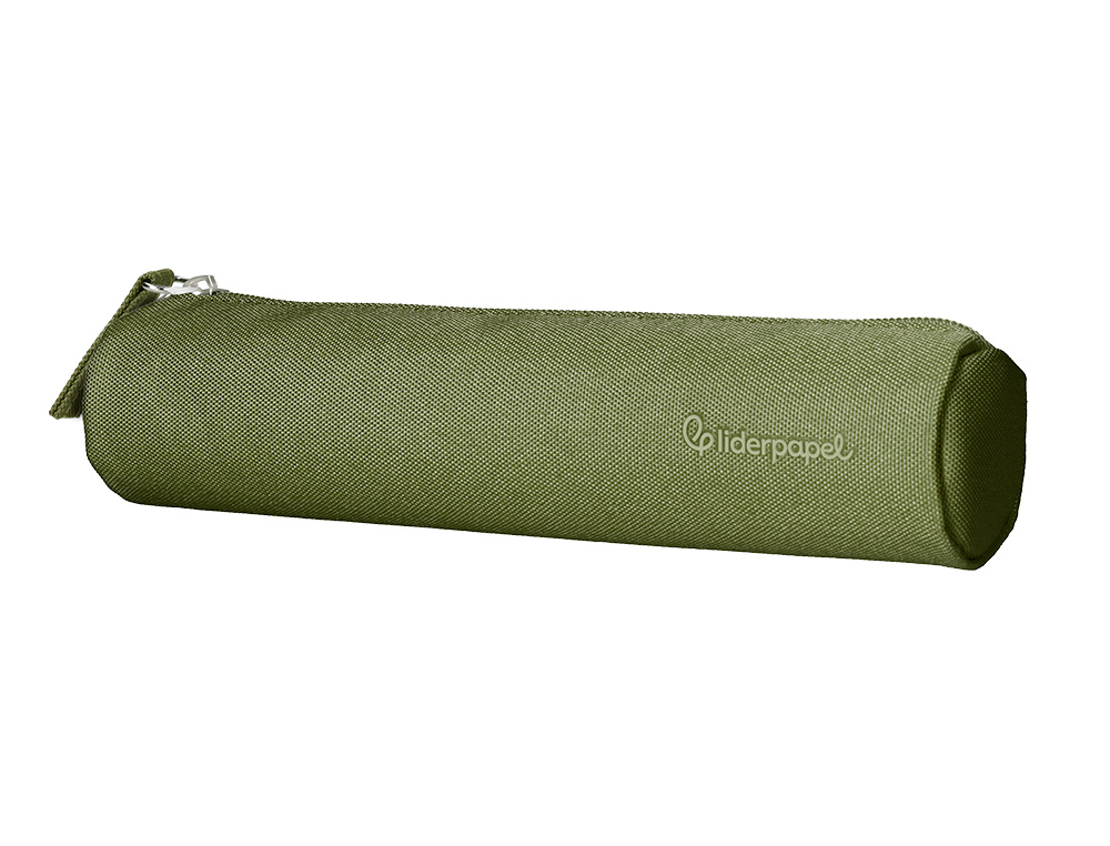 ESTUCHE PORTATODO LIDERPAPEL SLIM CILINDRICO 220X45MM VERDE MILITAR