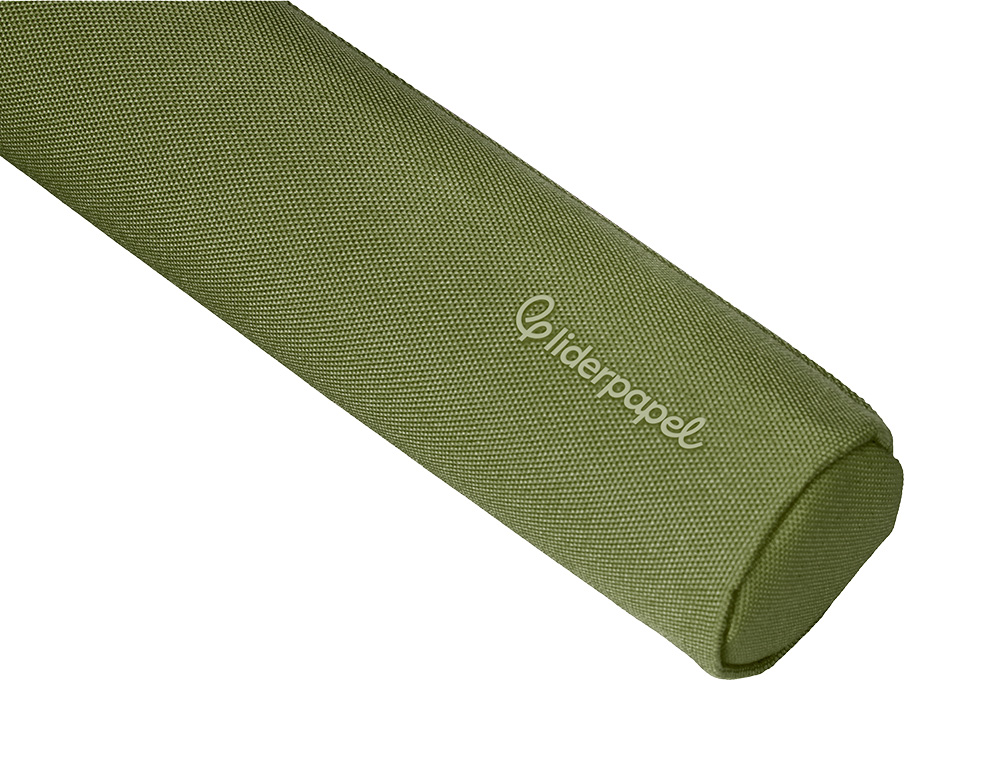 ESTUCHE PORTATODO LIDERPAPEL SLIM CILINDRICO 220X45MM VERDE MILITAR