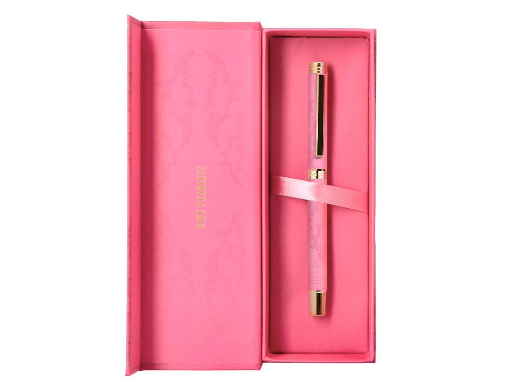 ROLLER BELIUS WILD WEST ALUMINIO COLOR ROSA DORADO TINTA COLOR NEGRO CAJA DE DISEÑO