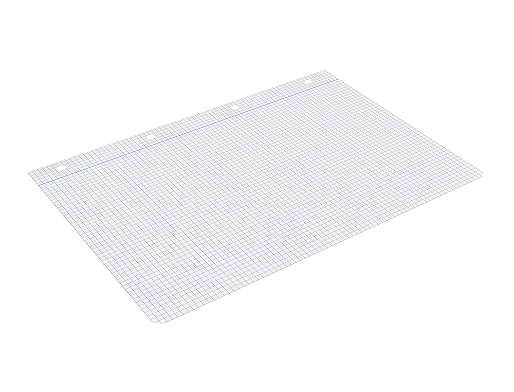 RECAMBIO LIDERPAPEL A4 100 HOJAS 100GR CUADRO 5MM CON MARGEN 4 TALADROS