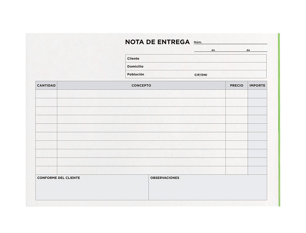 TALONARIO LIDERPAPEL ENTREGAS CUARTO ORIGINAL Y 2 COPIAS T329 APAISADO