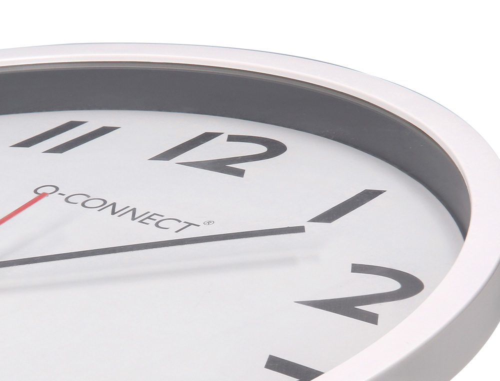 RELOJ Q-CONNECT DE PARED PLASTICO OFICINA REDONDO 34 CM MARCO BLANCO