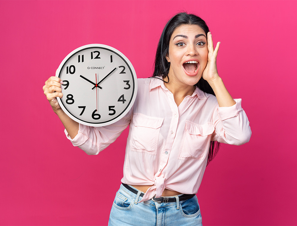 RELOJ Q-CONNECT DE PARED PLASTICO OFICINA REDONDO 34 CM MARCO BLANCO
