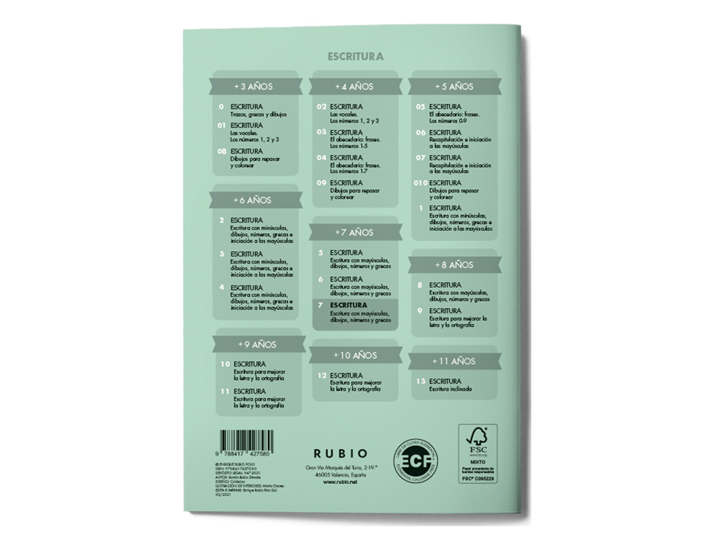 CUADERNO RUBIO CALIGRAFIA N 7