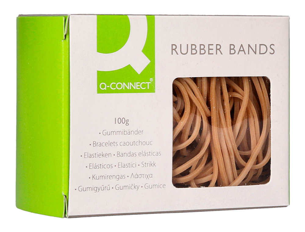 GOMILLAS ELASTICAS Q-CONNECT 100 GR NUMERO 9 90 X 2 MM