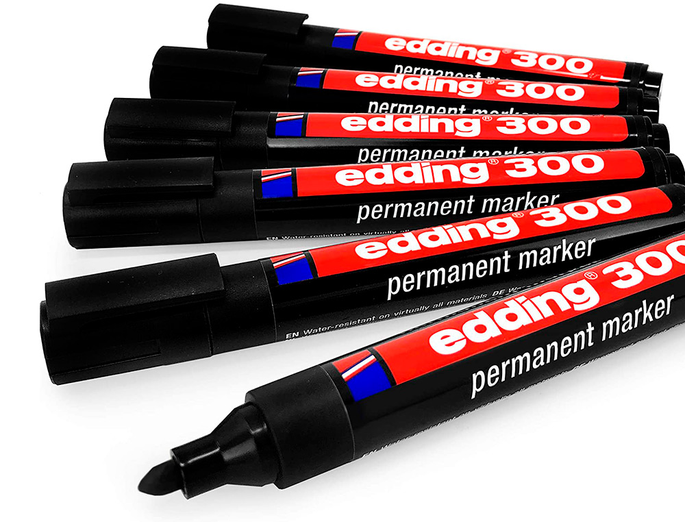 ROTULADOR EDDING MARCADOR PERMANENTE 300 NEGRO PUNTA REDONDA 1,5-3 MM RECARGABLE
