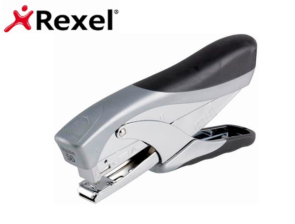 GRAPADORA REXEL DE TENAZA SQUALE 56 METALICA CAPACIDAD DE GRAPADO 25 HOJAS USA GRAPAS 24/6 Y 26/6 COLOR