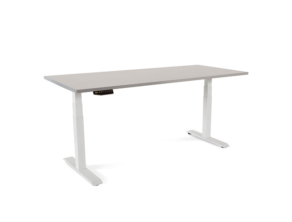 MESA ROCADA REGULABLE EN ALTURA ELECTRICAMENTE HASTA 129 CM ESTRUCTURA DE ACERO TABLERO 180 CM COLOR GRIS