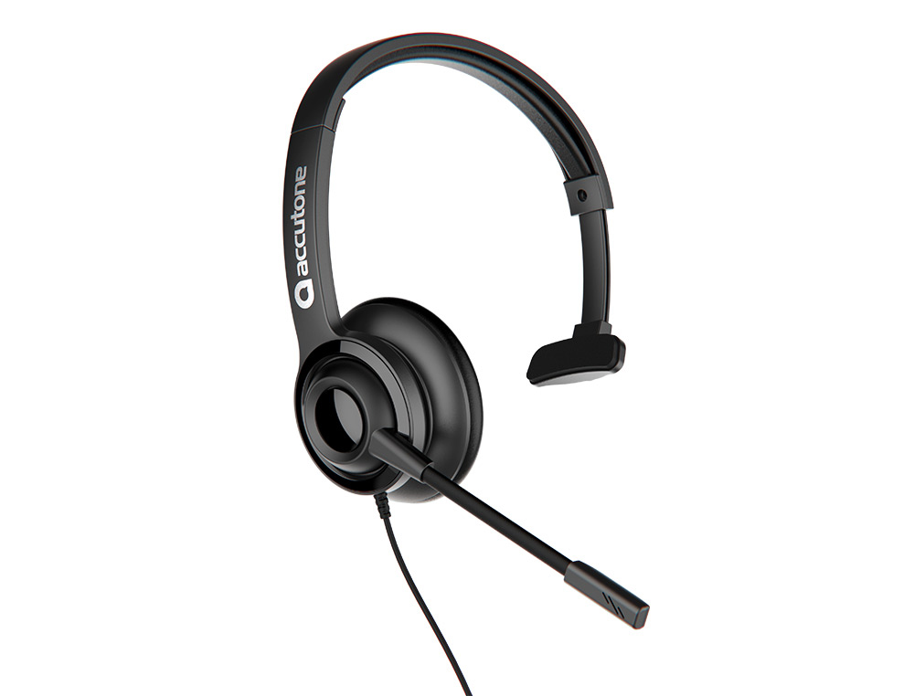 AURICULAR ACCUTONE UM-210UC MONOAURAL USB CON CONTROLADOR Y CANCELACION RUIDO AMBIENTAL CABLE 1,5 MT